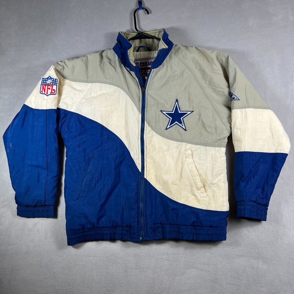 Vintage Apex Pro Line Dallas Cowboys Jacket Mens Small Blue Gray NFL 90s